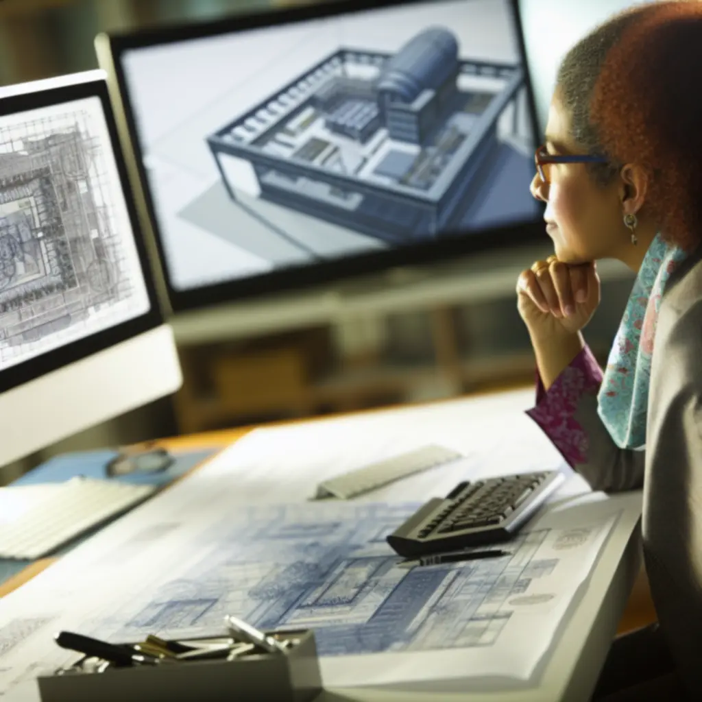 Architekt A-LIG USŁUGI PROJEKTOWE pracujący nad rysunkiem technicznym