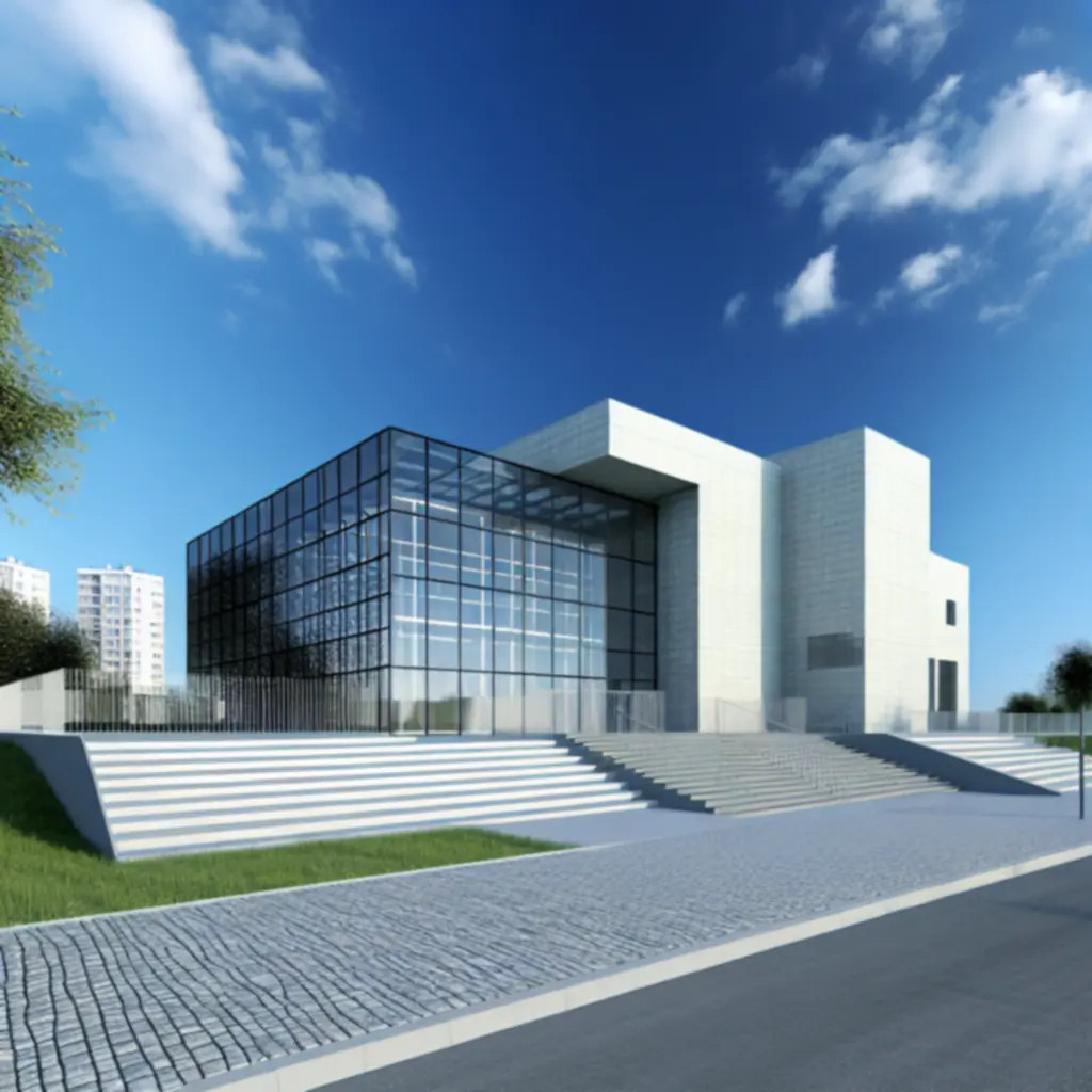 Nowoczesny budynek zaprojektowany w oparciu o aktualne standardy architektoniczne