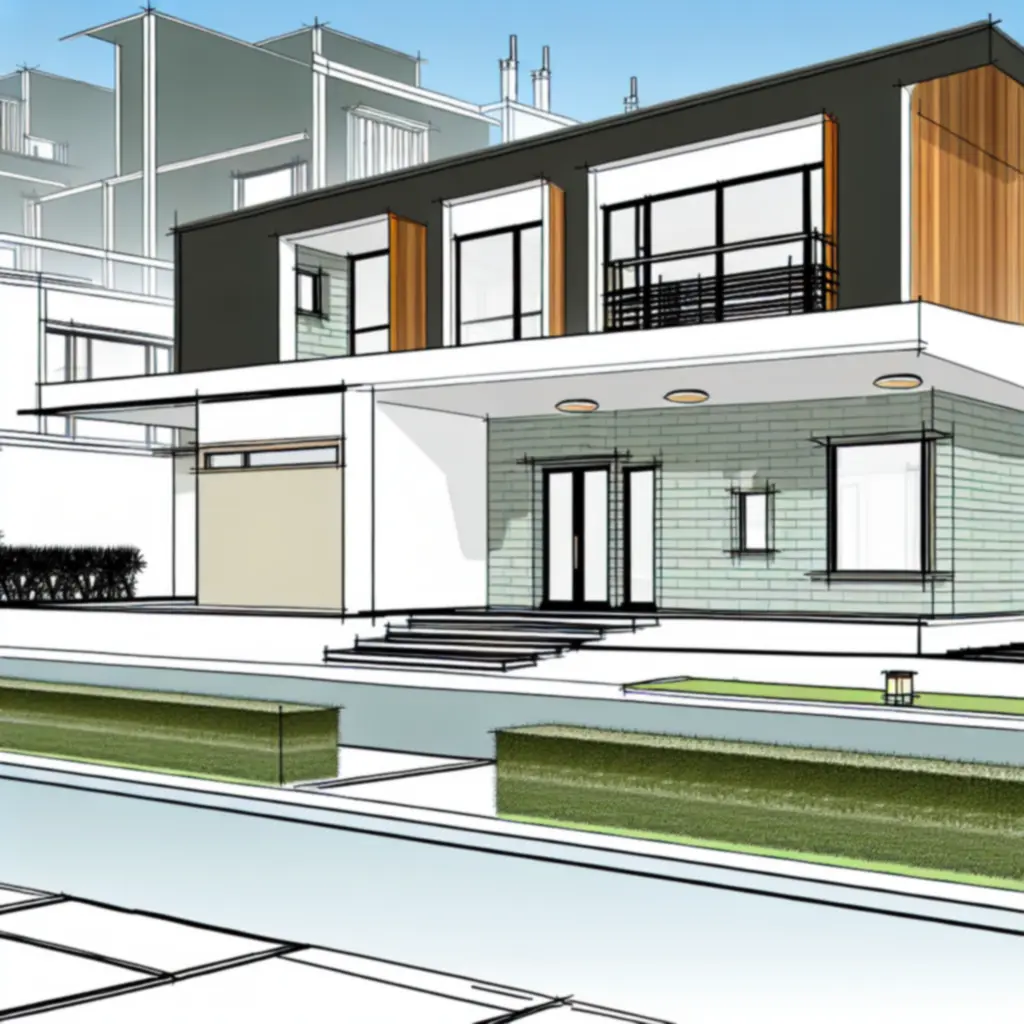 Wizualizacja nowoczesnego domu jednorodzinnego w koncepcji A-LIG USŁUGI PROJEKTOWE